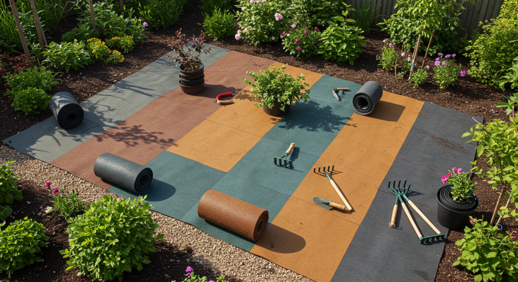 rubber matting rolls for a durable and comfortable surface for gardening activities